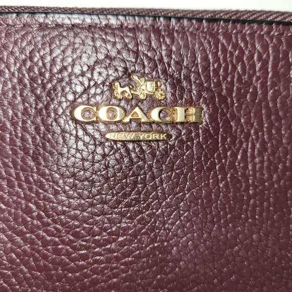 Coach Double Zip Brown Pebble Leather Wallet Wristlet Style Number 54052 - Picture 6 of 8